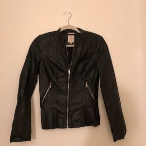 Zara Peplum Faux Leather Jacket
